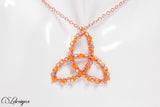 Wire crochet trinity knot necklace