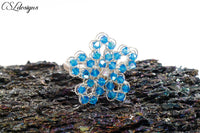 Wire crochet flower ring