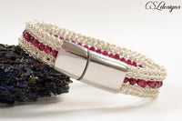 Multi row viking knit bracelet