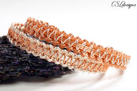Unisex wire macrame bracelet ⎮ Silver and copper