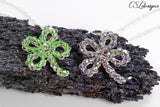 Four leaf clover wire crochet necklace