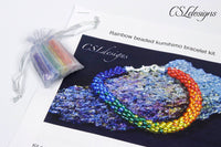 Rainbow beaded kumihimo bracelet kit