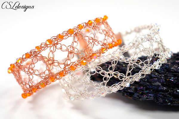 Kisses wire crochet bracelet1