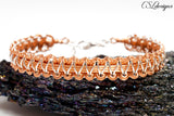 Unisex wire macrame bracelet ⎮ Silver and copper