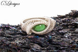 Dragons eye wirework ring ⎮ Silver and turquoise