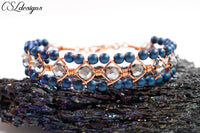 Interlaced beaded wirework bracelet