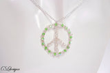 Wire crochet peace sign necklace