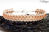 Unisex wire macrame bracelet ⎮ Silver and copper