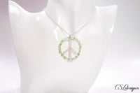 Wire crochet peace sign necklace