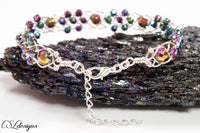 Braided flower wirework bracelet