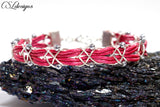 Romantic hearts braided wirework bracelet