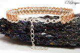 Unisex wire macrame bracelet ⎮ Silver and copper