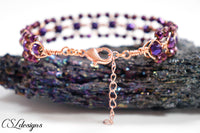 Interlaced beaded wirework bracelet