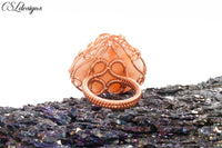 Pumpkin wirework cabochon ring