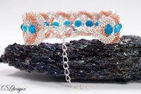 Intertwining herringbone wire macrame bracelet