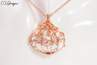 Pumpkin wirework cabochon necklace