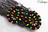 SuperDuo beaded kumihimo earrings ⎮ Black and neon