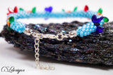 Butterflies and flowers beaded kumihimo bracelet ⎮ Multicolour