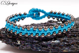 Easy macrame bracelet ⎮ Blue and silver