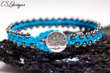 Easy macrame bracelet ⎮ Blue and silver