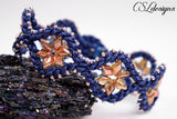 Starry diamonds kumihimo bracelet ⎮ Blue and copper