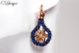 Starry diamonds kumihimo earrings ⎮ Blue and copper