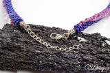 Laced beaded kumihimo necklace ⎮ Blue and purple