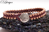 Easy macrame bracelet ⎮ Maroon and copper