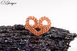 Heart wire kumihimo ring ⎮ Copper