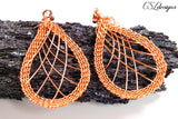 Waterfall wire kumihimo earrings ⎮ Copper
