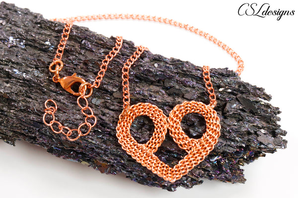 Heart wire kumihimo necklace ⎮ Copper – CSLdesigns shop