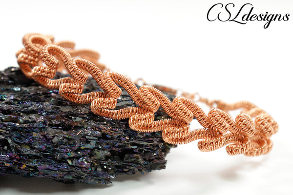 3D hearts wirework bracelet ⎮ Copper