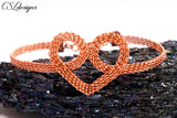 Heart wire kumihimo bracelet ⎮ Copper