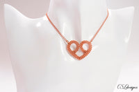 Heart wire kumihimo necklace ⎮ Copper