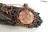 Sunburst wirework cabochon necklace ⎮ Copper