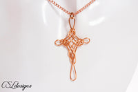 Celtic cross wirework necklace ⎮ Copper