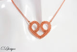 Heart wire kumihimo necklace ⎮ Copper