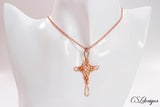 Celtic cross wirework necklace ⎮ Copper