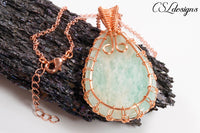 Viking weave cabochon necklace ⎮ Copper