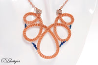 Eternal loops wire kumihimo necklace ⎮ Copper and blue