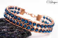 Snaky wire kumihimo bracelet ⎮ Copper and blue