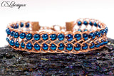 Snaky wire kumihimo bracelet ⎮ Copper and blue