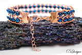 Snaky wire kumihimo bracelet ⎮ Copper and blue