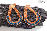 Snaky wire kumihimo earrings ⎮ Copper and blue