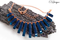 Warrior princess wirework necklace ⎮ Copper and blue