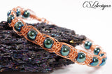 Corset wire macrame bracelet ⎮ Copper and green