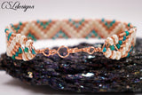 Aztec wirework bracelet ⎮ Copper, green and white