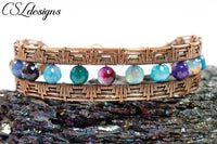 Art deco wirework bracelet ⎮ Copper oxidised