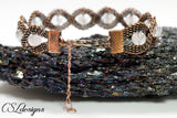 Beaded twisted wire kumihimo bracelet ⎮ Copper oxidised