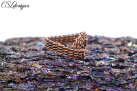 Infinity wire kumihimo ring ⎮ Copper oxidised